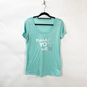2/$30 Motherhood Maternity Medium Womens Turquoise Ice Cream Graphic T-shirt
